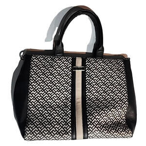 BCBG Black Hand Bag Faux Leather Large Shoulder Bag No Strap